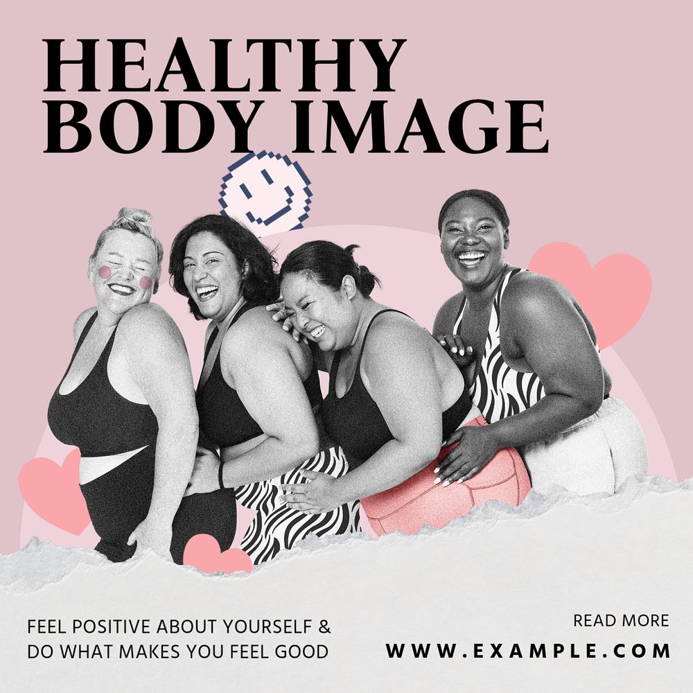 Healthy body Instagram post template, editable collage remix design