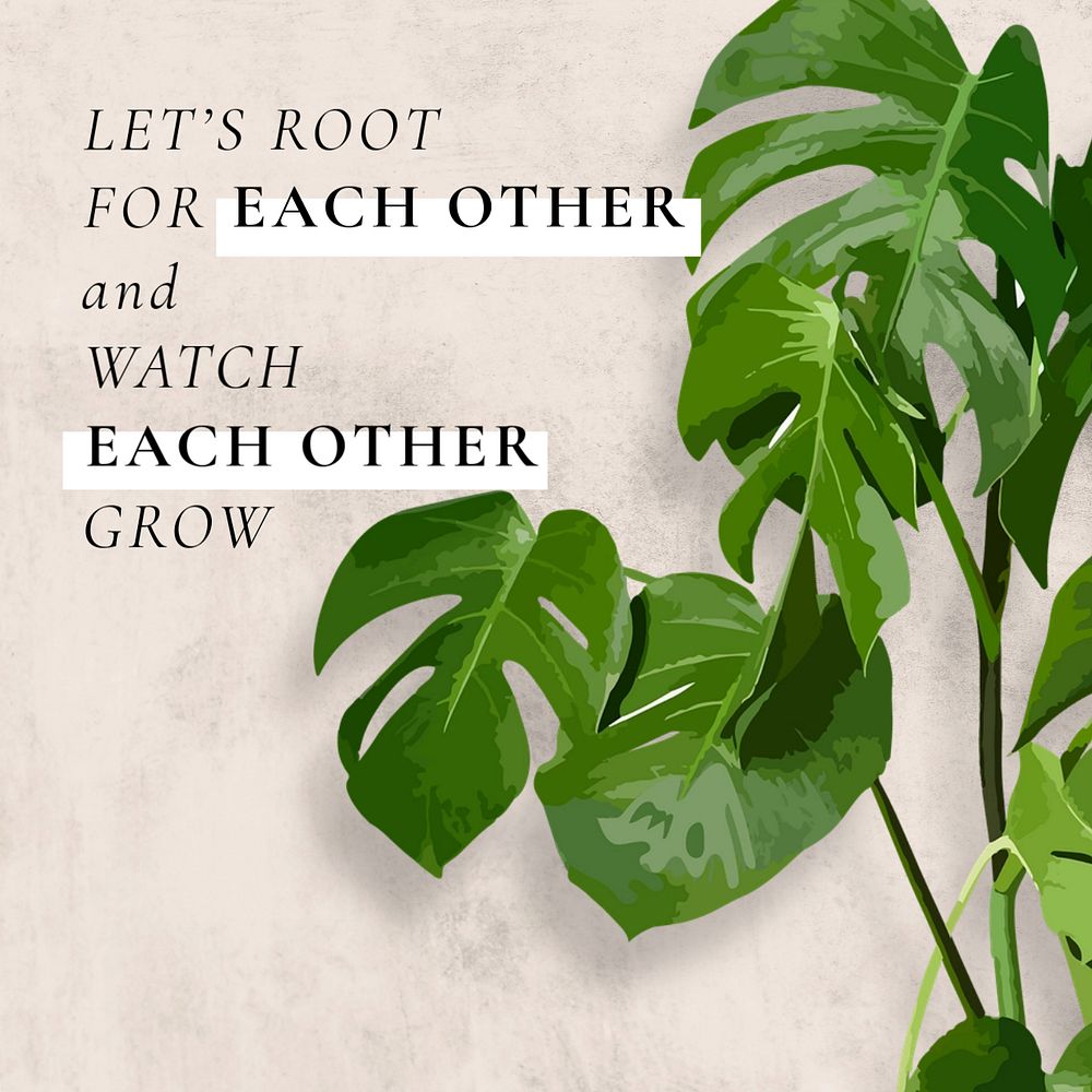 Plant quote Instagram post template, customizable design