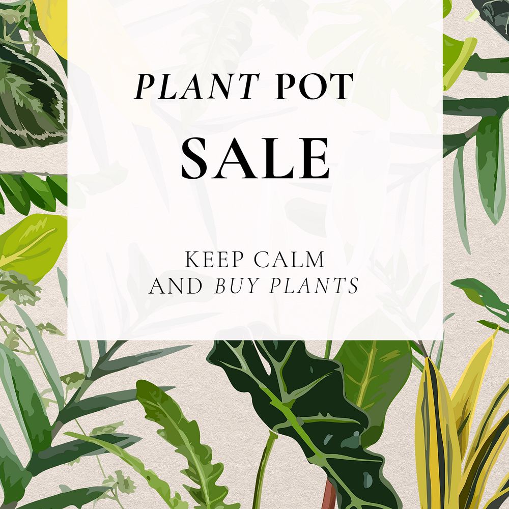 Plant shop Instagram ad template, customizable design