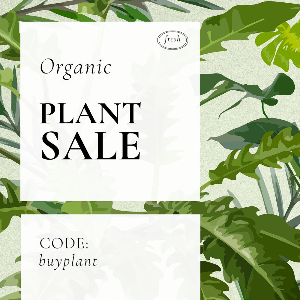 Plant sale Instagram ad template, editable design