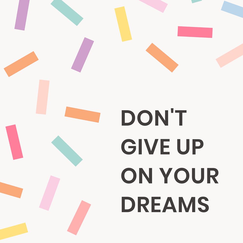 Dream quote  Instagram post template, editable design