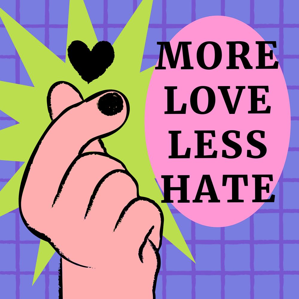 More love Facebook post template, editable doodle design