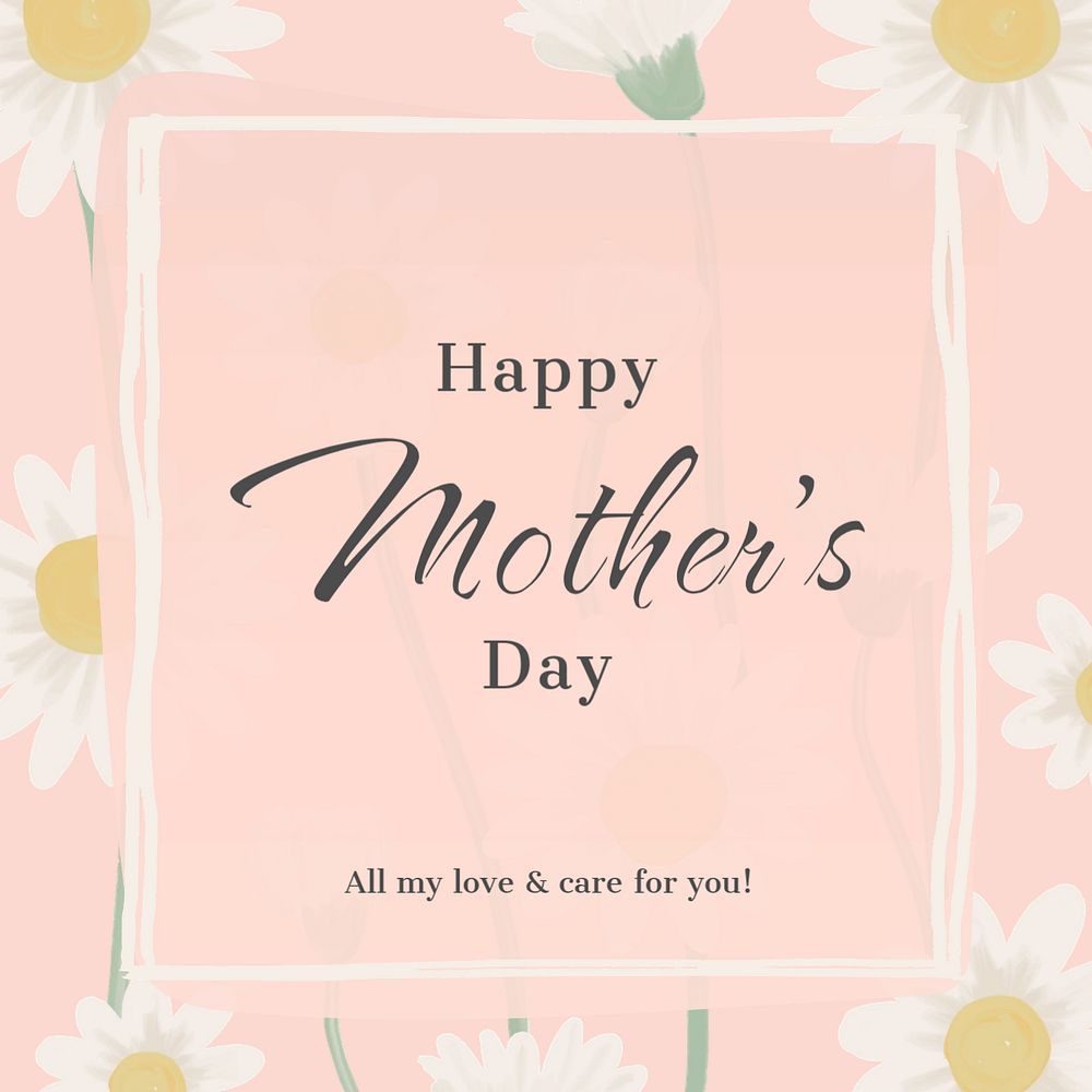 Mother's day Facebook post template, editable floral design