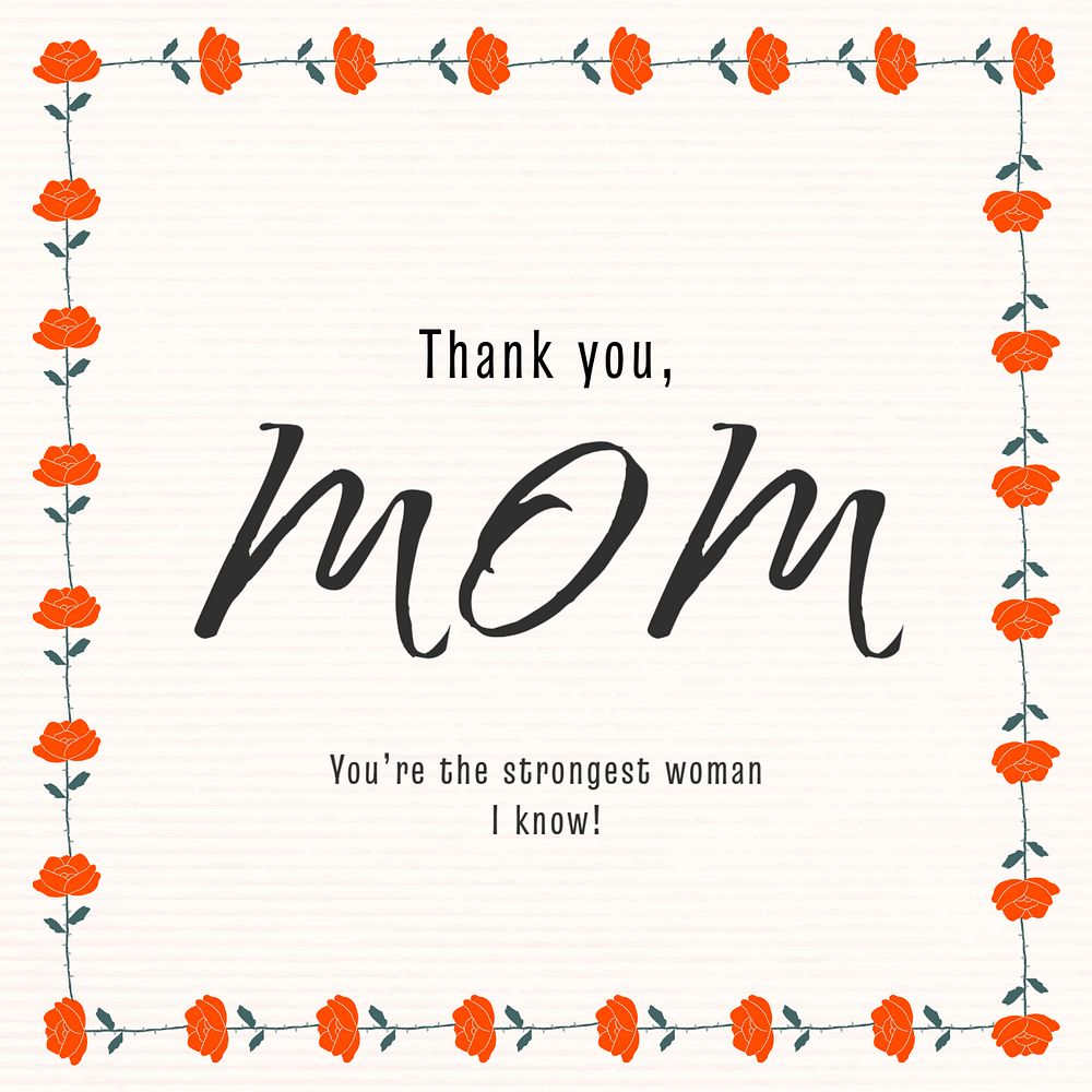 Mother's day Instagram post template, editable floral design