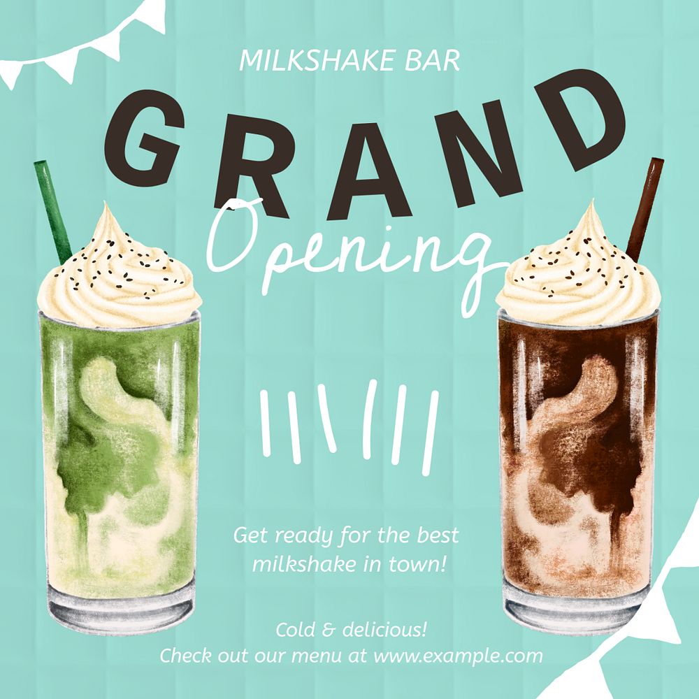 Grand opening Instagram post template, editable design