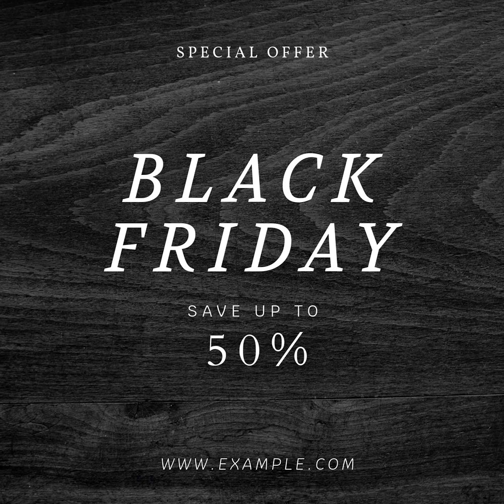 Black Friday Instagram ad template, wood design