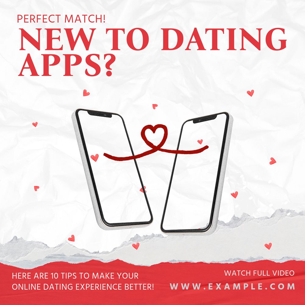 Online dating Instagram ad template, editable collage remix design