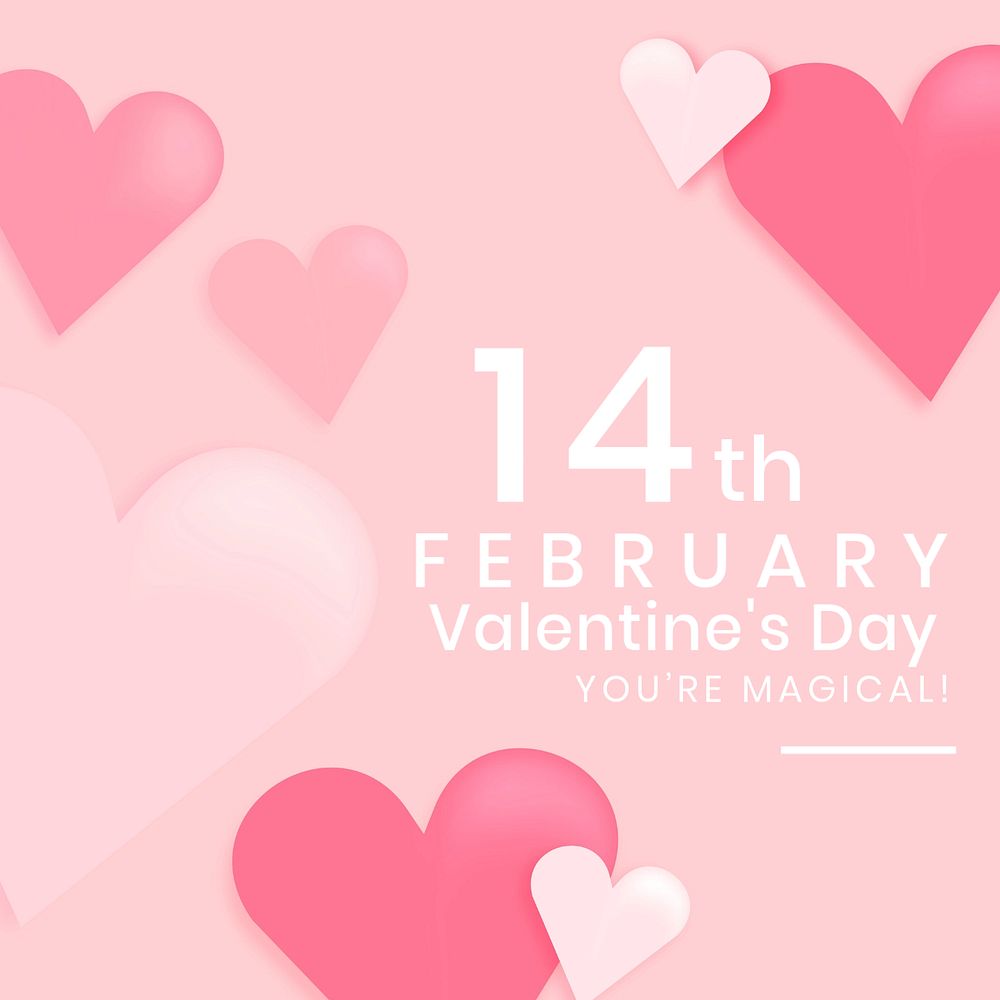 Valentine's day Instagram post template, editable text