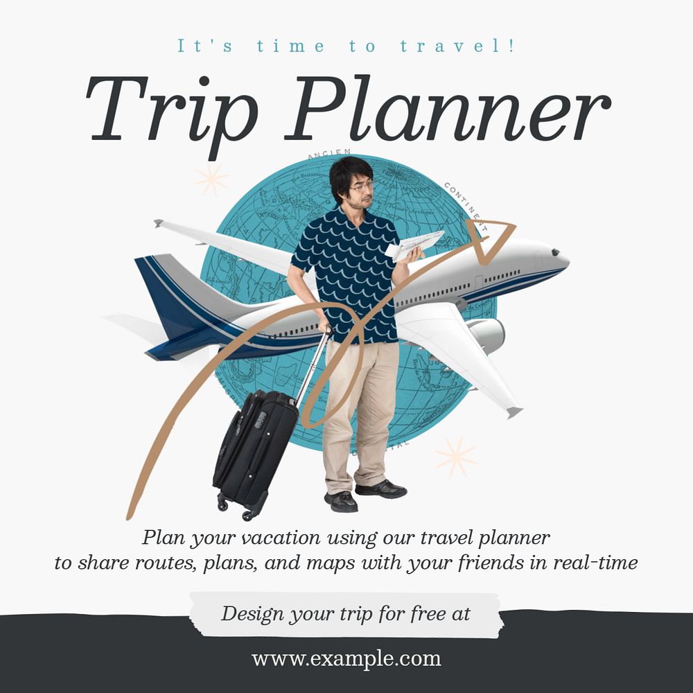 Travel plan Facebook story template, editable collage remix design