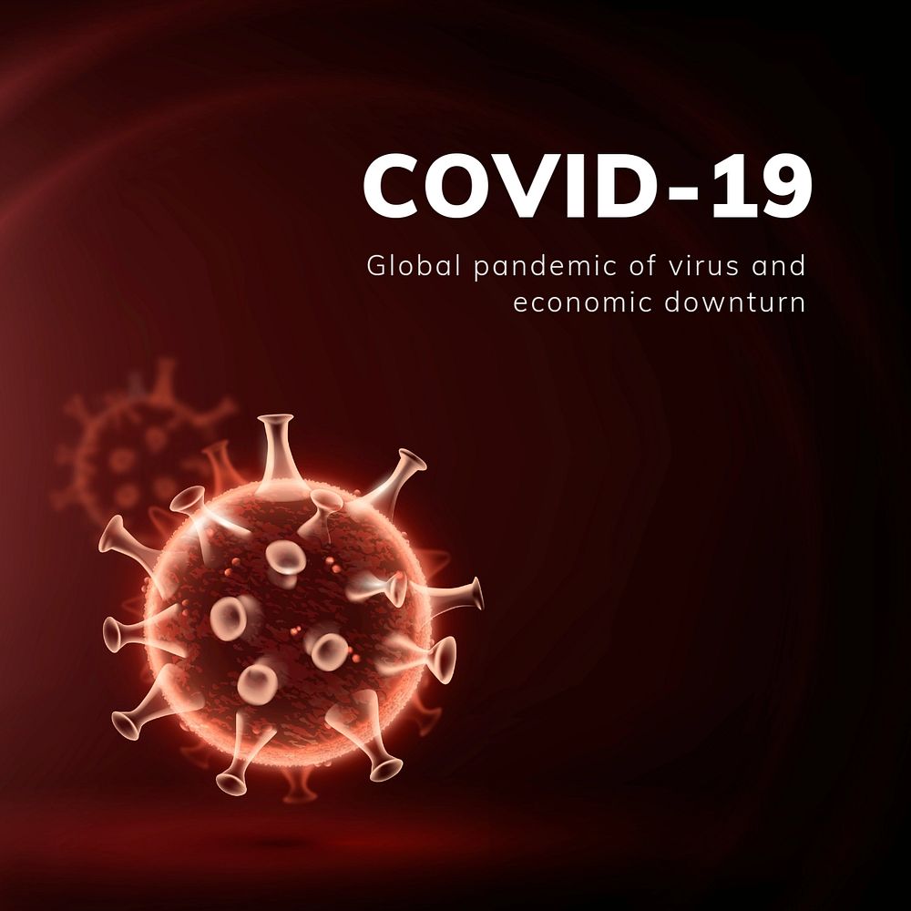 Covid-19 pandemic Facebook post template, editable design