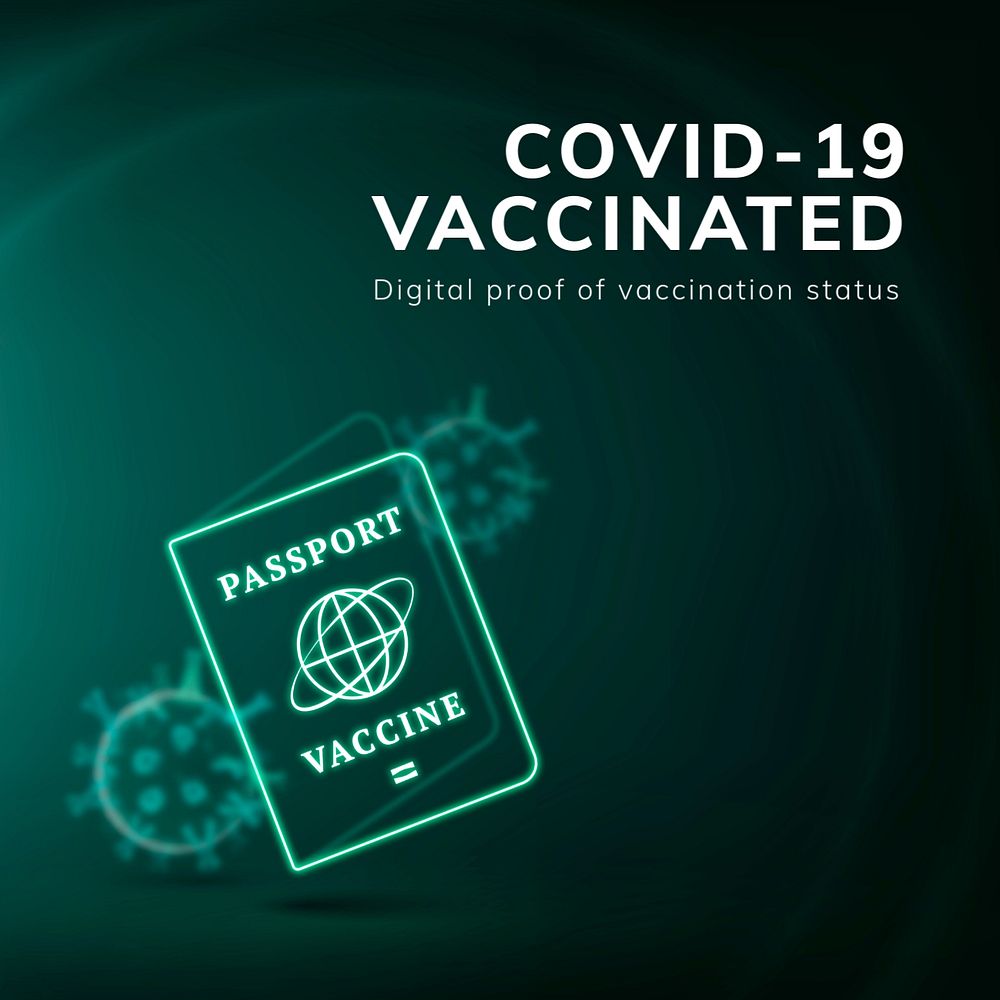 Covid-19 vaccine passport Facebook post template, editable design