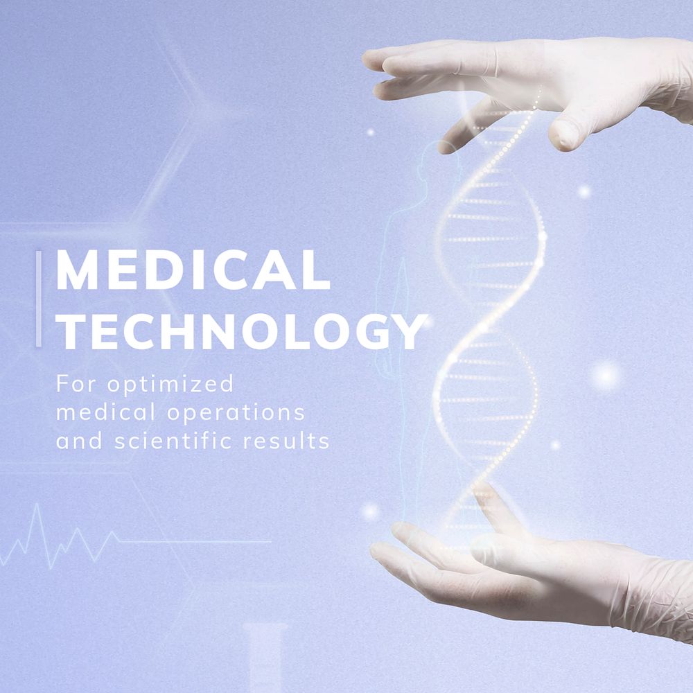 Medical technology Instagram post template, editable design