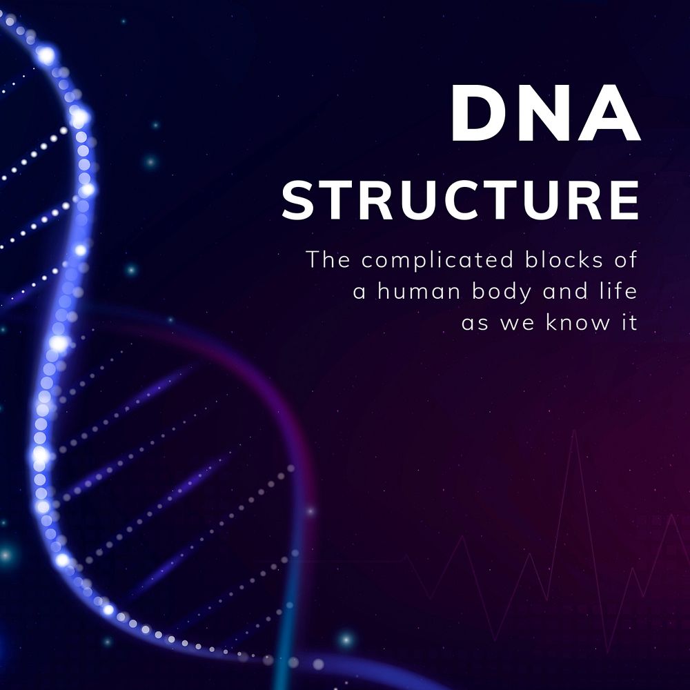 DNA structure biotechnology  Facebook post template, editable design