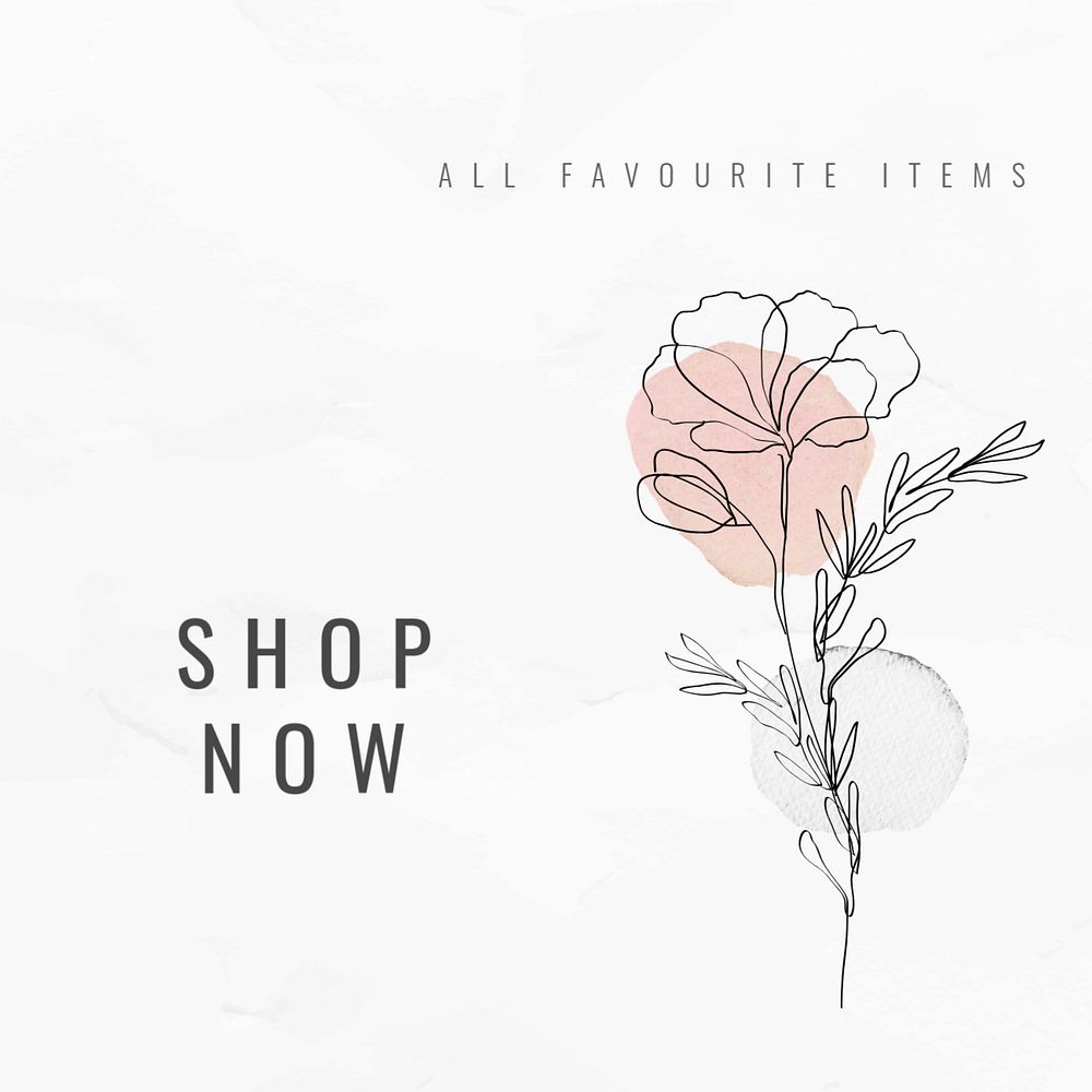 Shop now Instagram ad template, editable minimal sale design