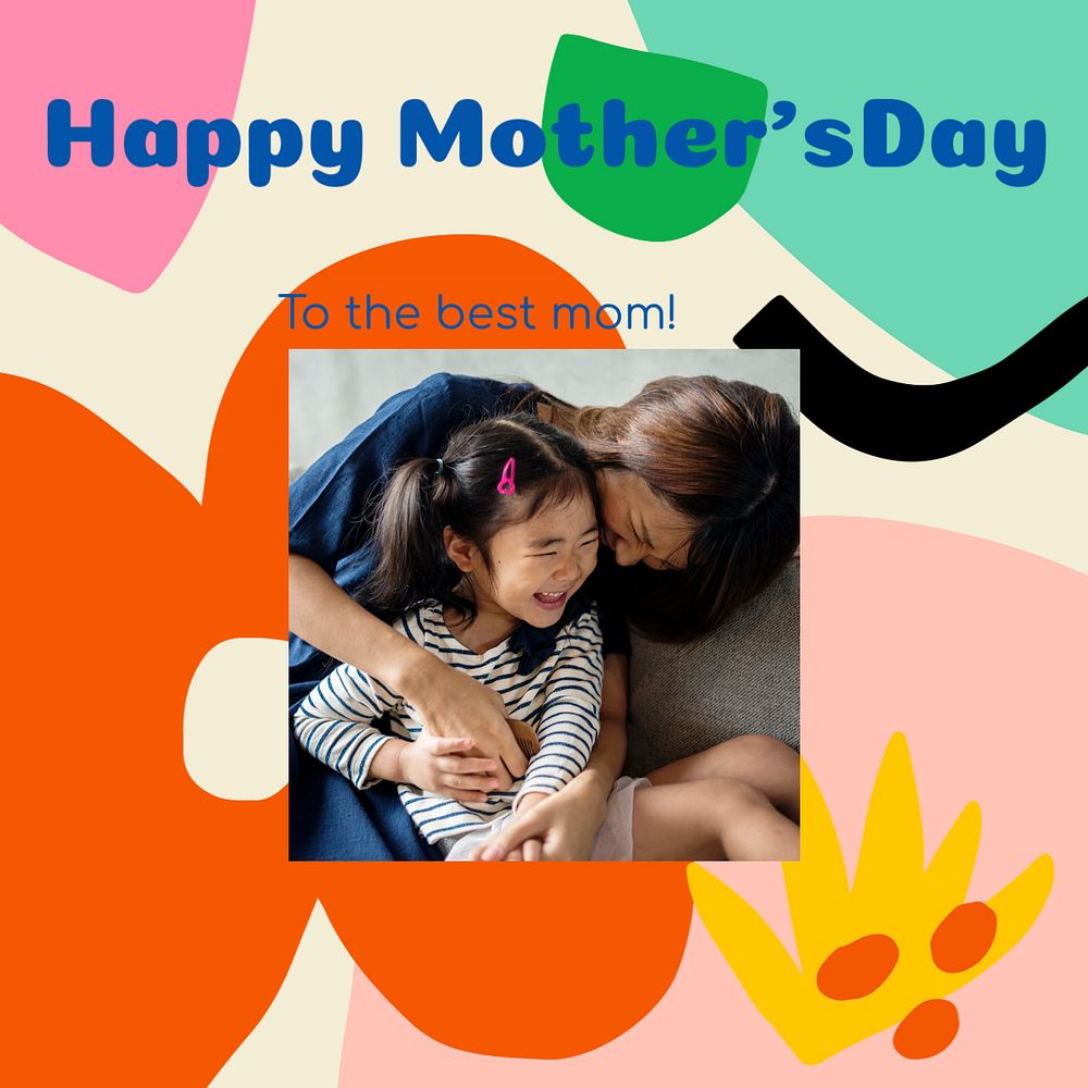 Mother's day Instagram post template, editable floral design