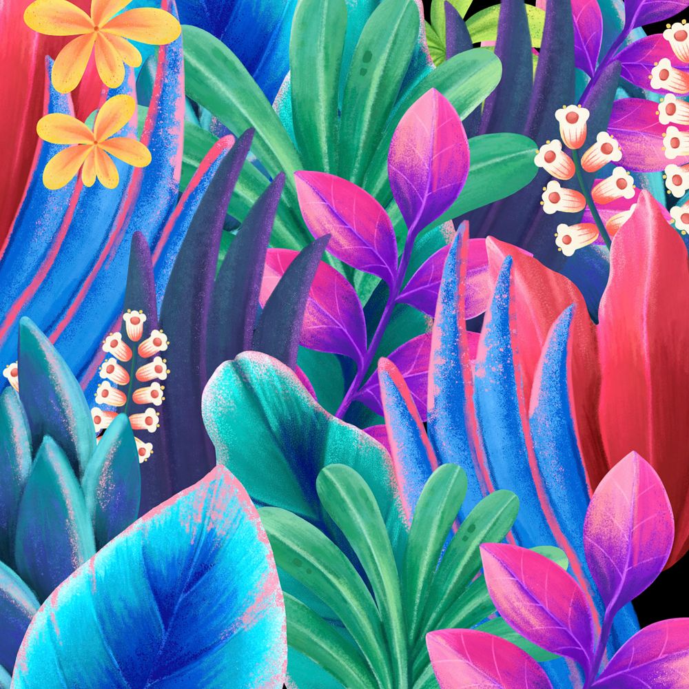 Editable hand-drawn tropical background