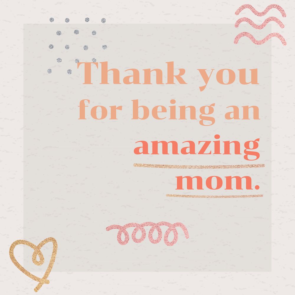 Thank you mom  Facebook ad template,  editable design 