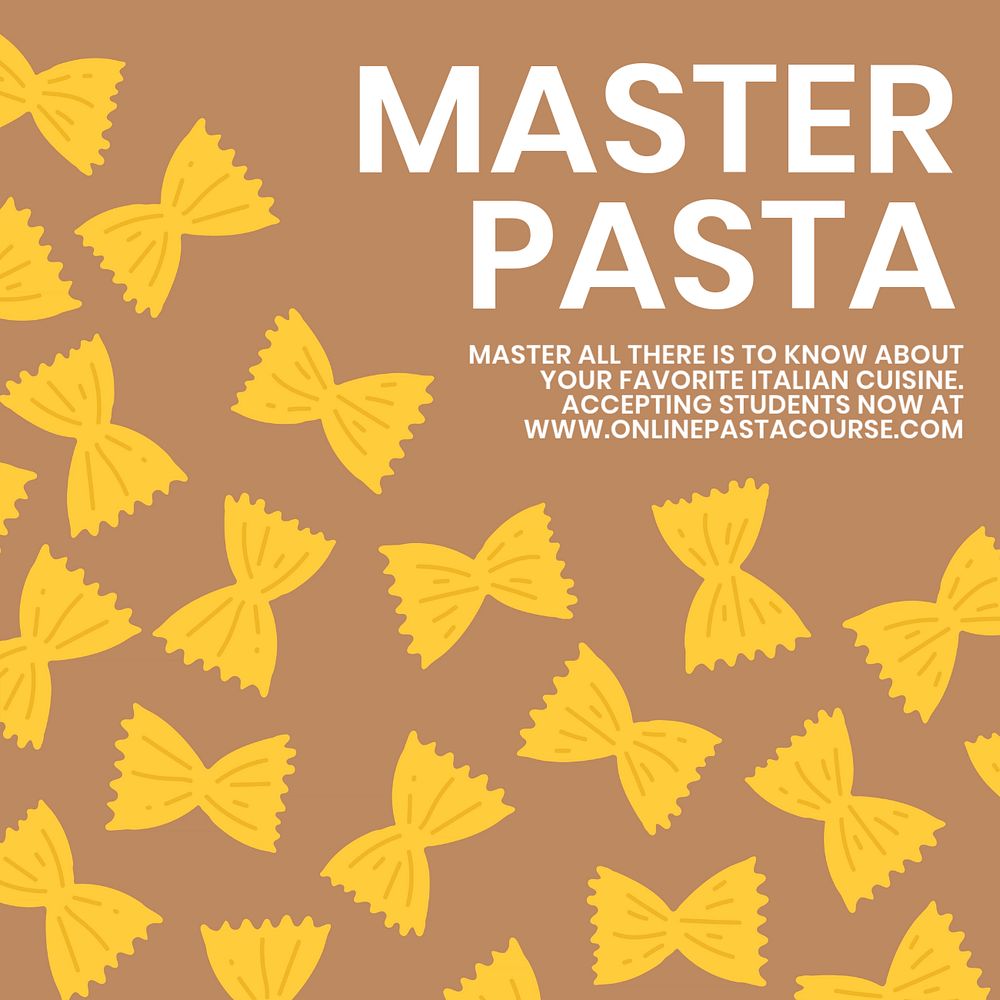 Master pasta Facebook ad template, cute editable design