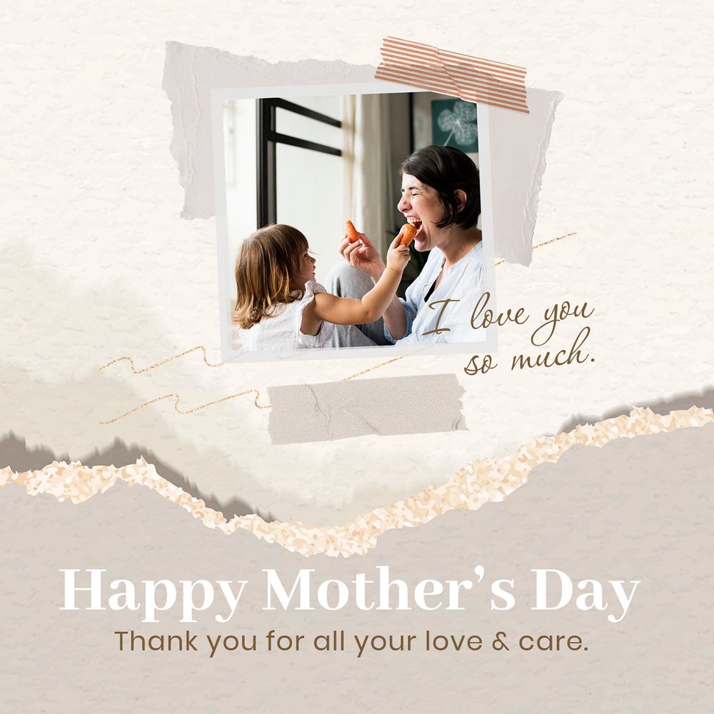 Mother's day Facebook post template, editable design