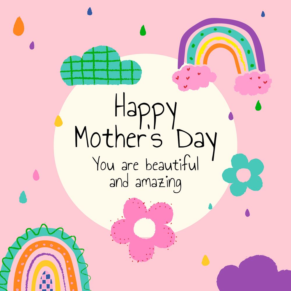 Mother's day Instagram post template,  editable design 