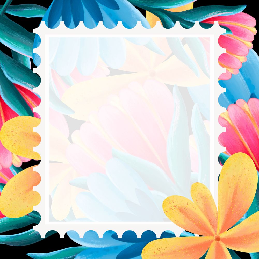 Botanical frame, editable hand-drawn nature remix