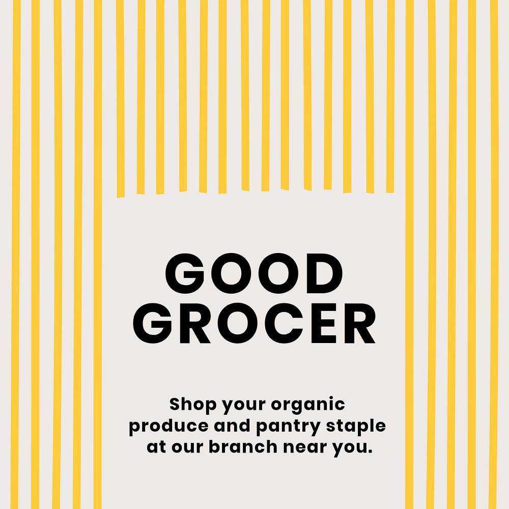 Grocery store Facebook ad template, cute editable design