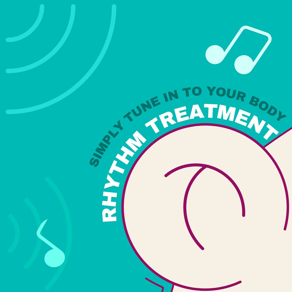 Rhythm treatment Instagram post template, mental health social media