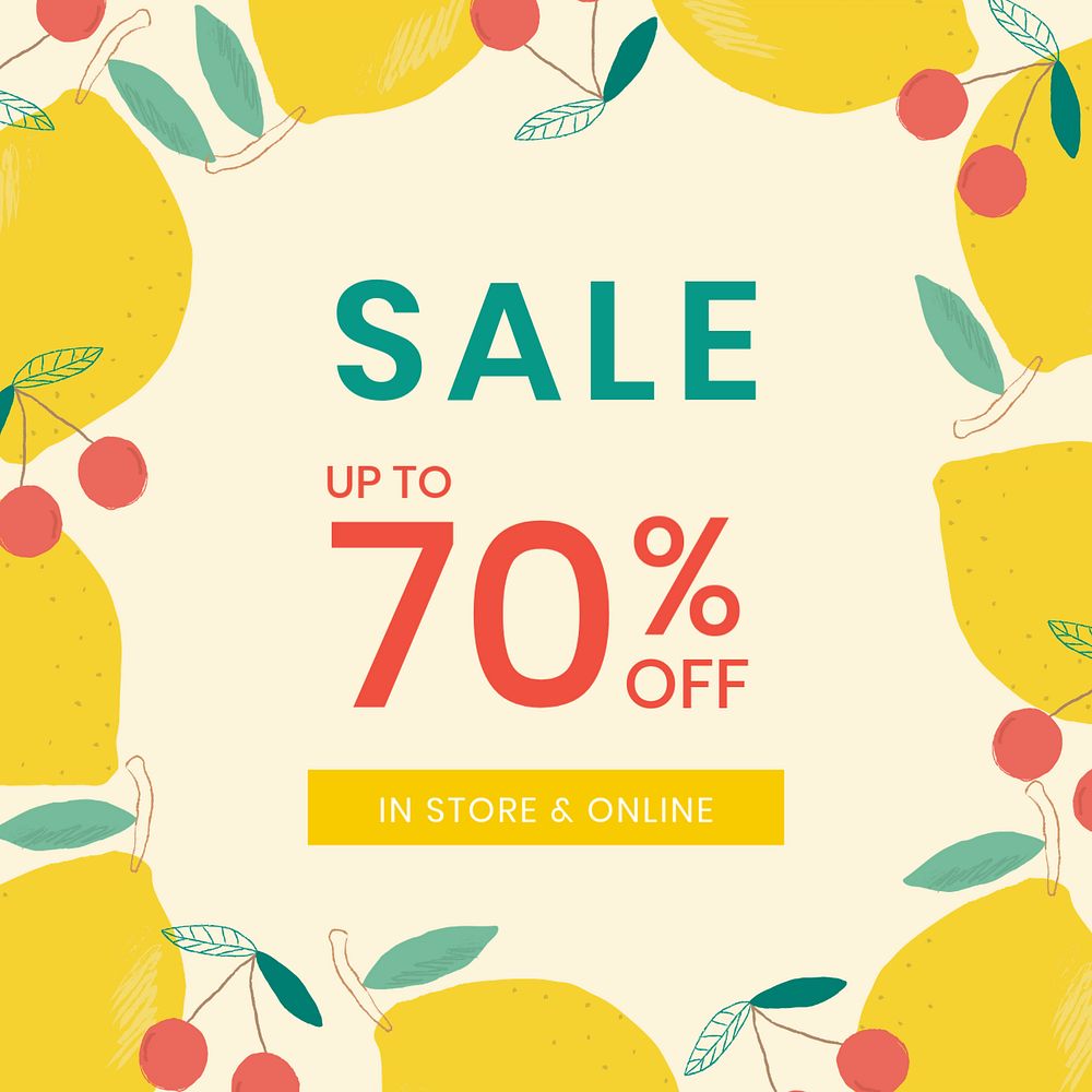 Cute sale Instagram post template, editable design