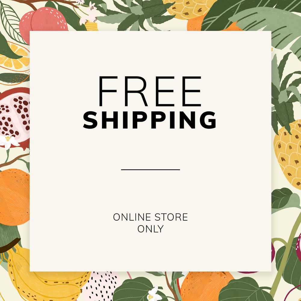 Free shipping Instagram post template, editable design