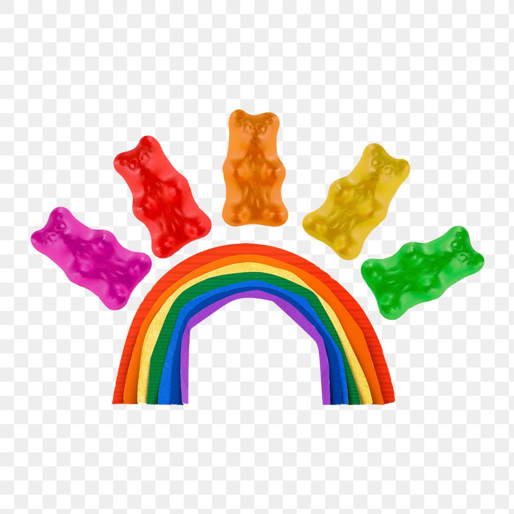 Gummy bears collage element, rainbow design