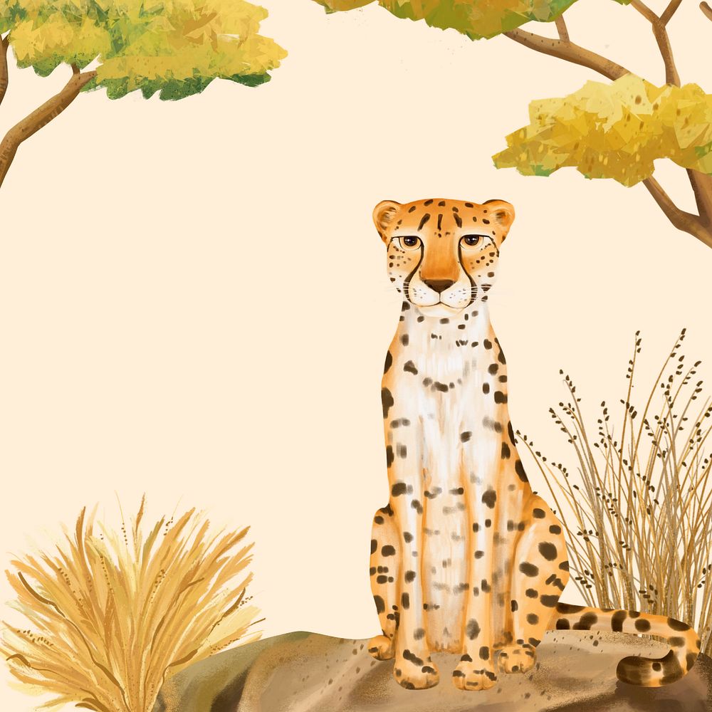 Editable hand-drawn cheetah background