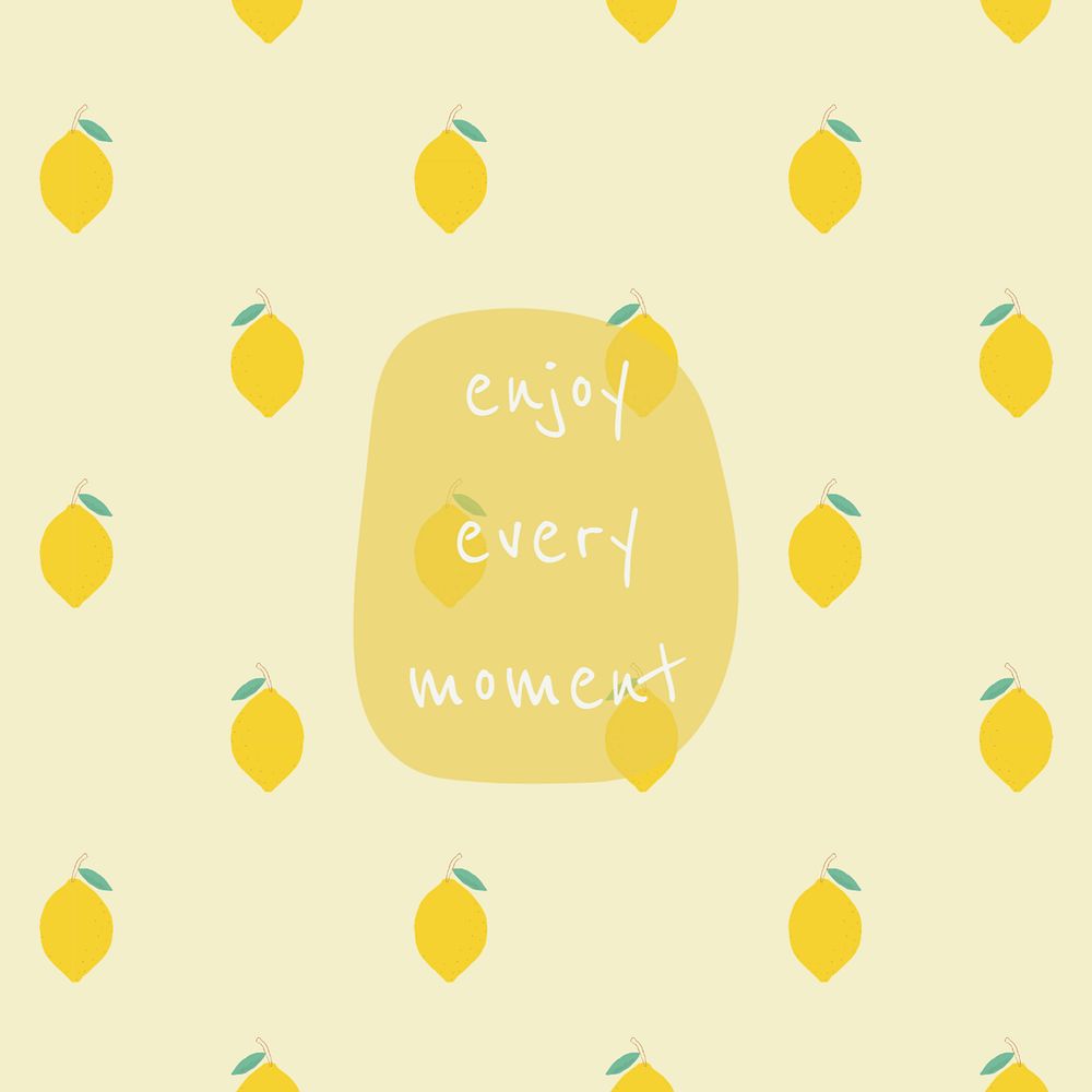 Lemon pattern Instagram post template, editable design