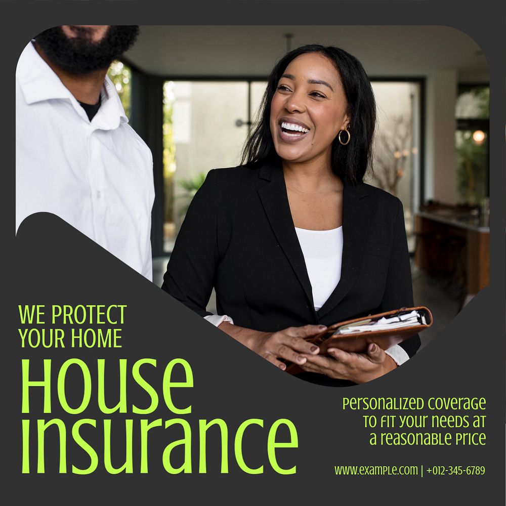 House insurance Instagram ad template, editable colorful design