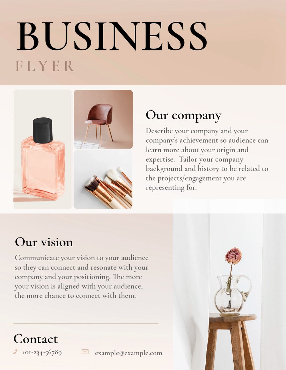 Aesthetic beauty business flyer template, editable design