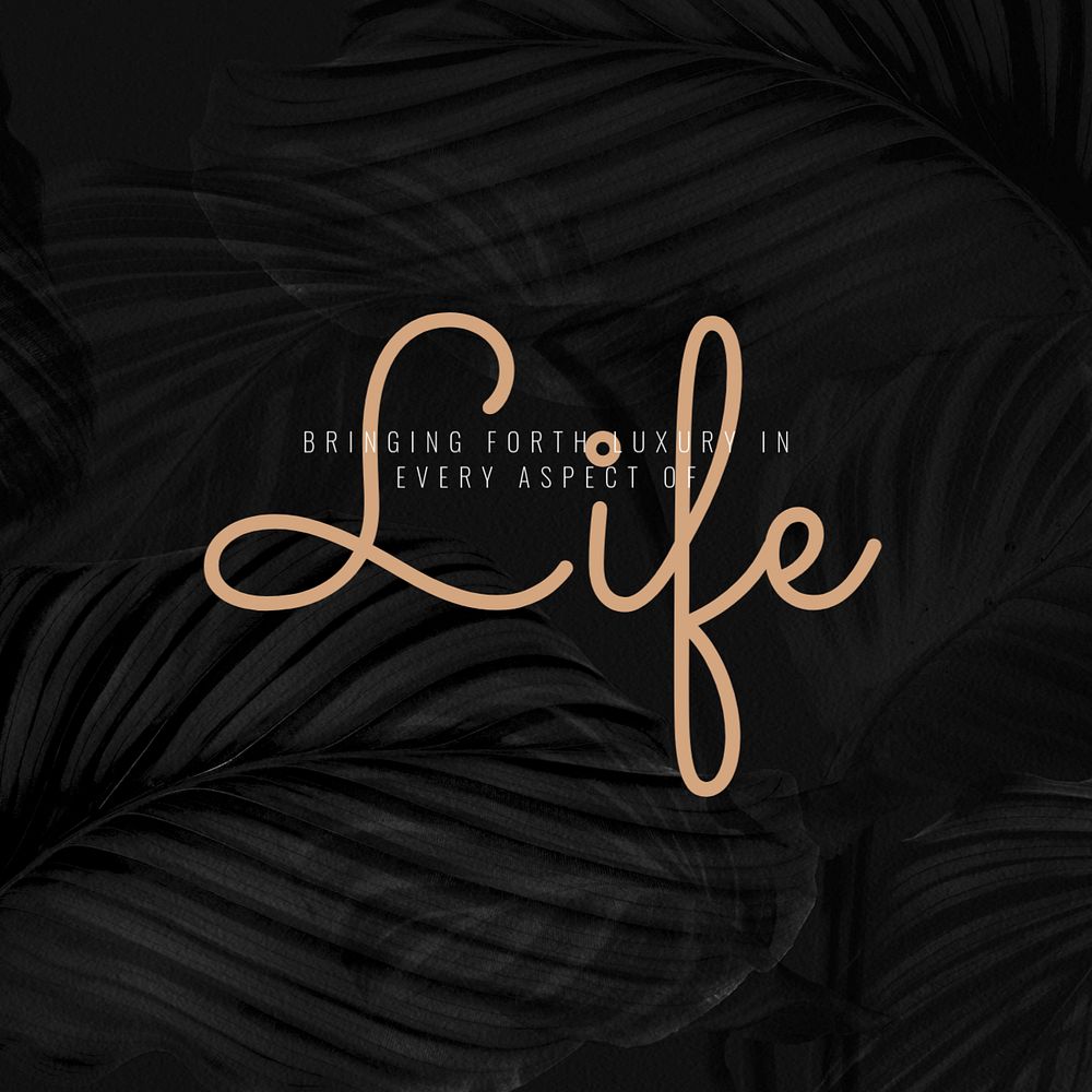 Luxury quote Instagram post template, luxurious life