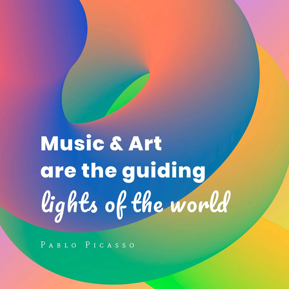 Music quote Instagram post template, editable design