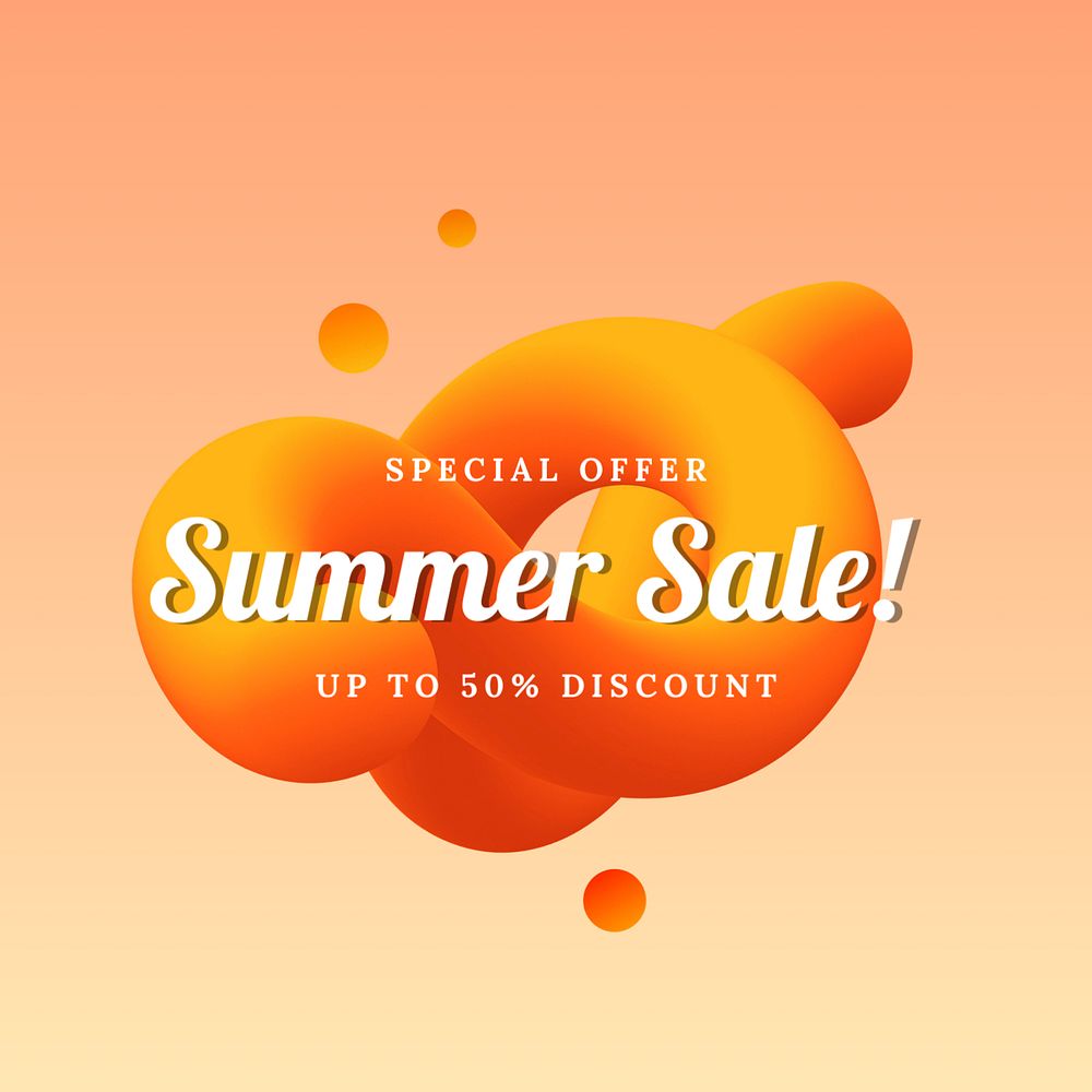 Summer sale Instagram post template, editable design