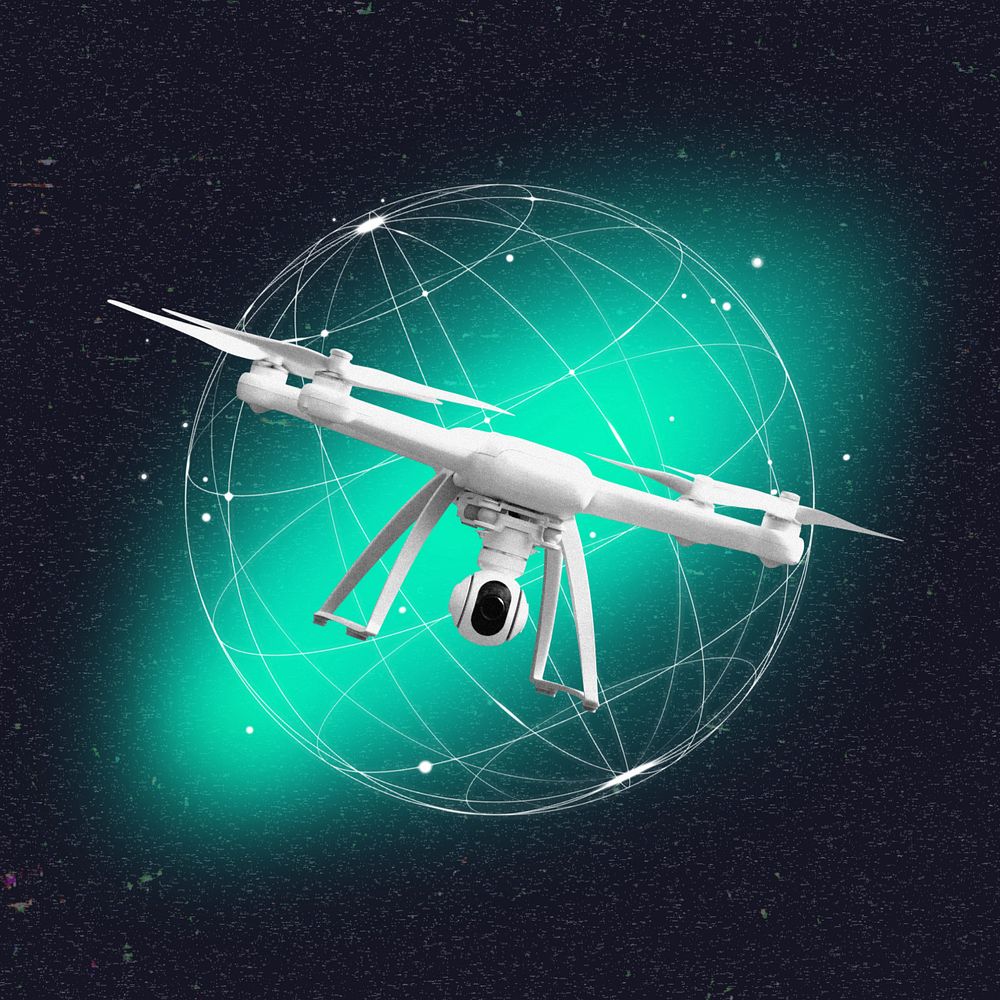 Drone technology, editable digital remix design