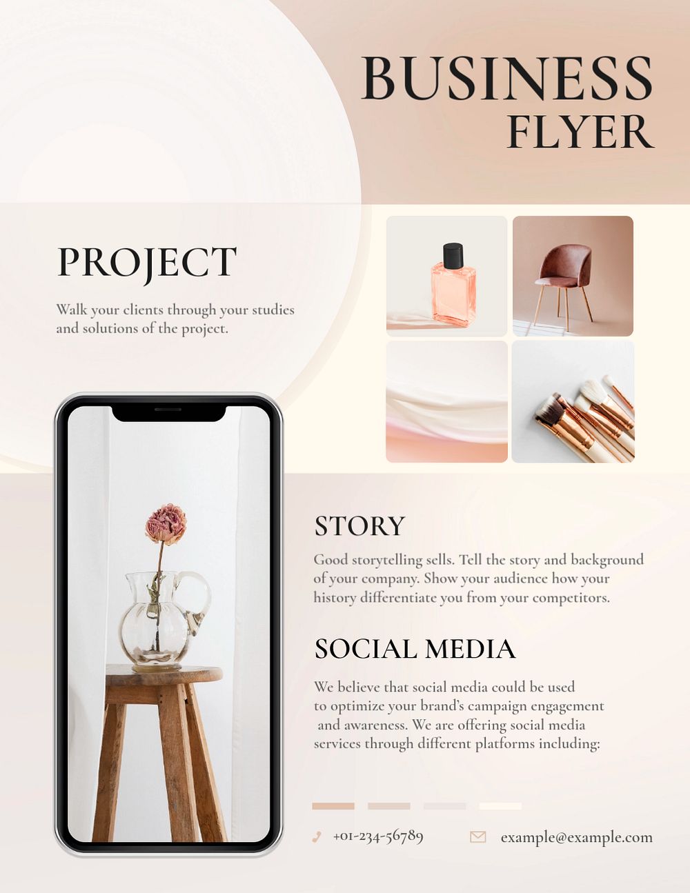 Aesthetic beauty business flyer template, editable design