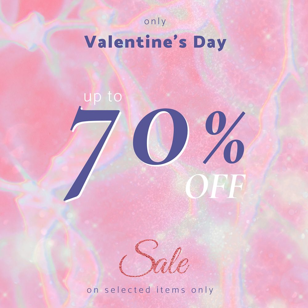 Valentine's day sale Facebook ad template, editable text