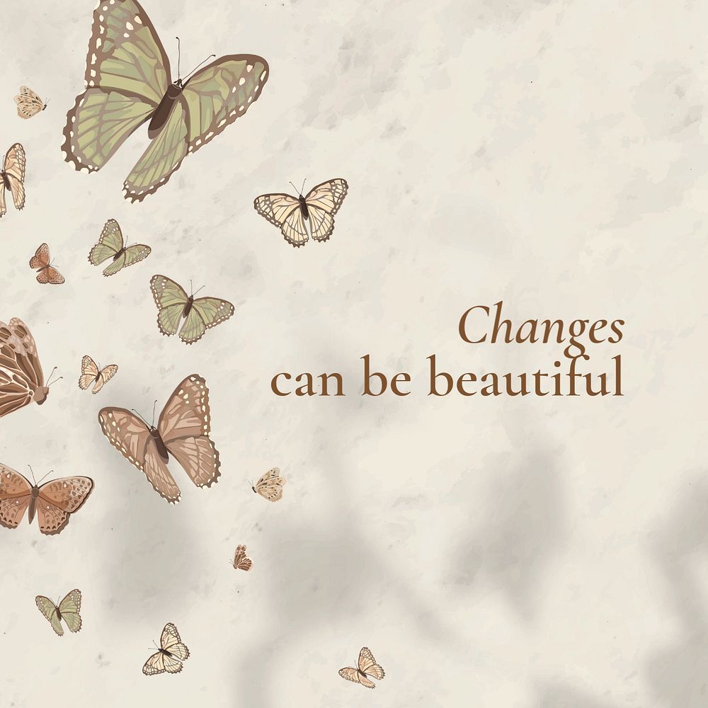 Mental health Instagram post template, beautiful butterfly design, editable text