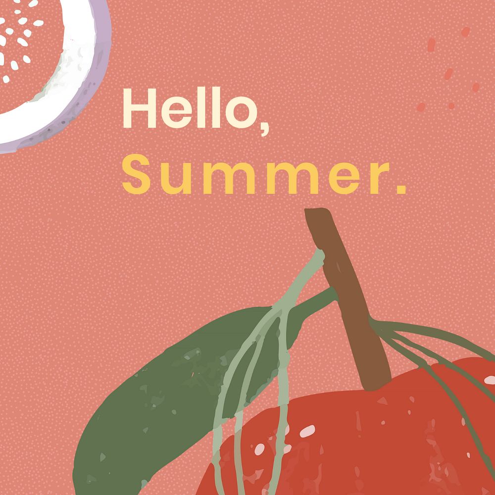 Hello Summer Instagram post template, editable carousel design