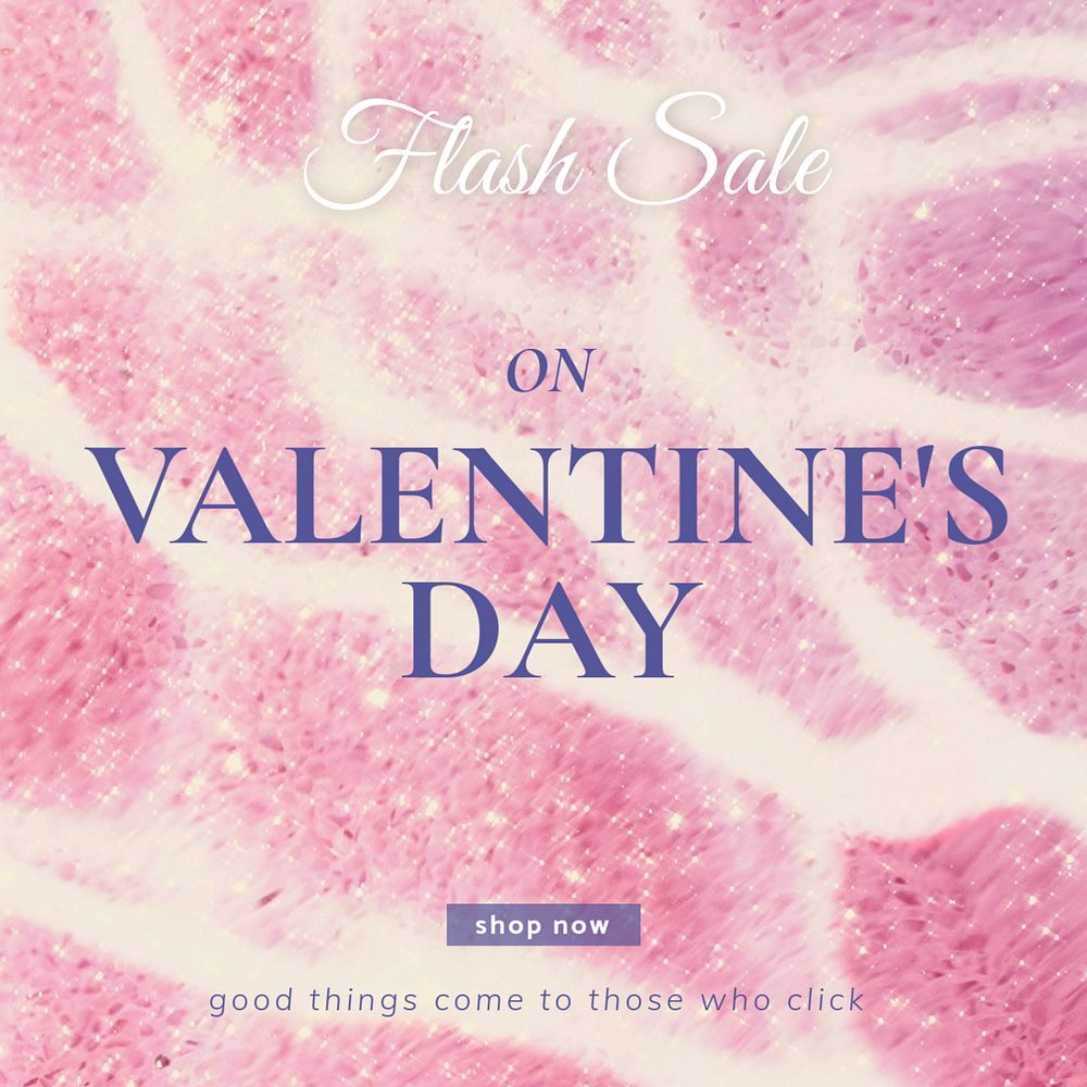 Valentine's day sale Facebook ad template, editable text