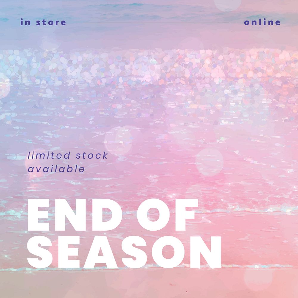 End of season sale Facebook ad template, editable text