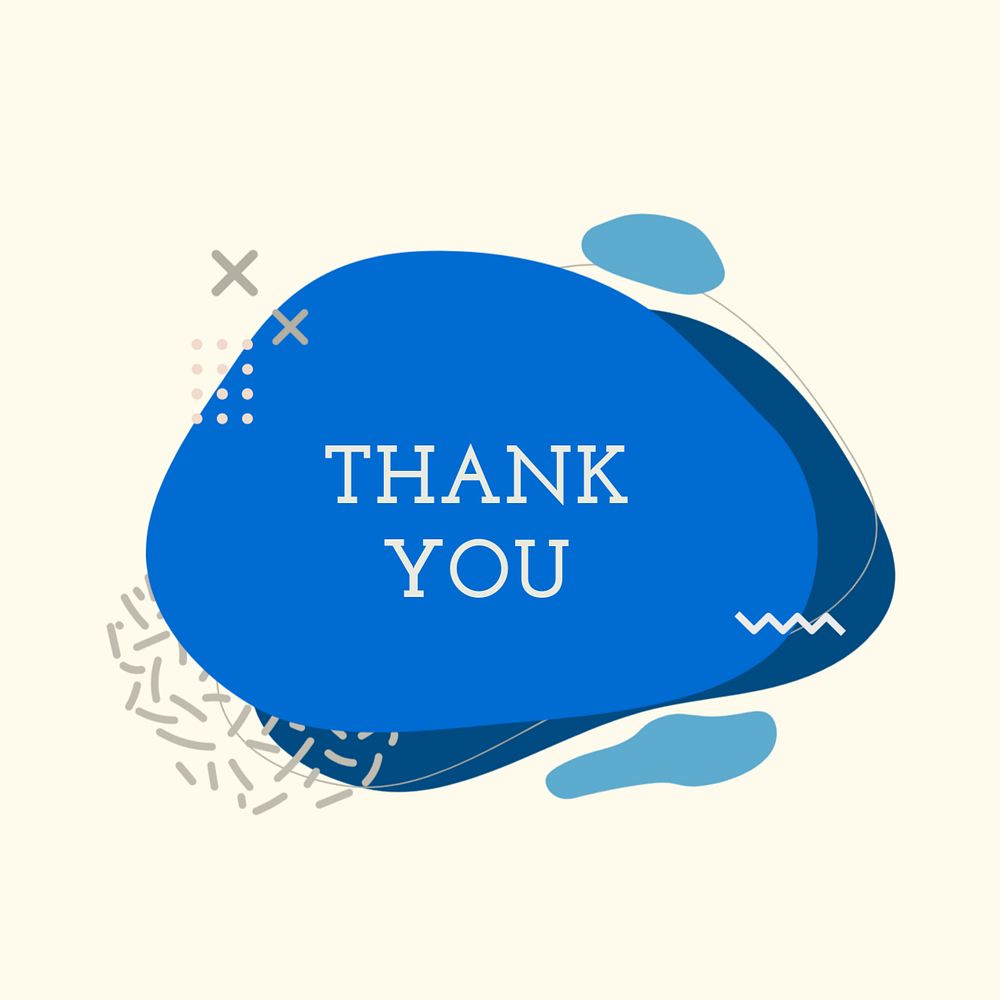 Editable badge Instagram post template, thank you design