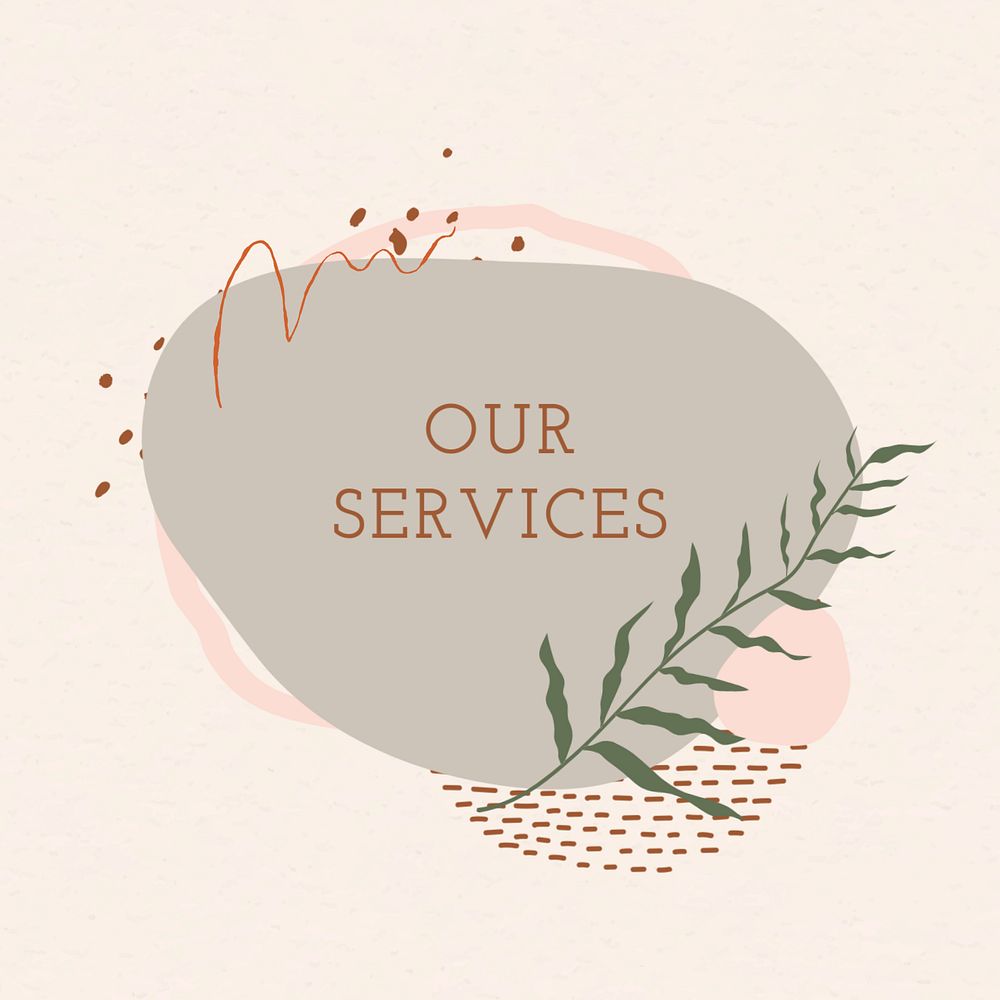 Our services Instagram post template, editable blob shape badge design