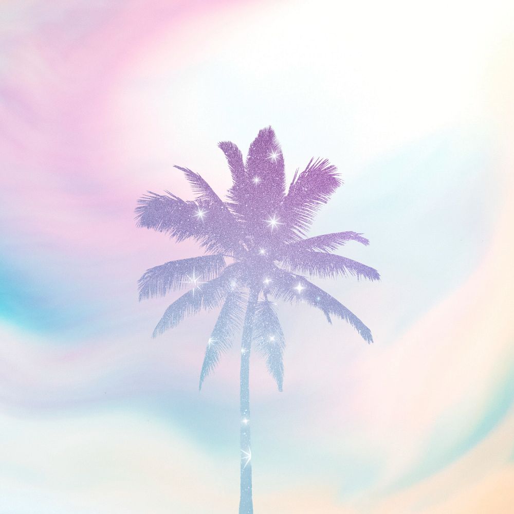 Aesthetic summer background, palm tree design