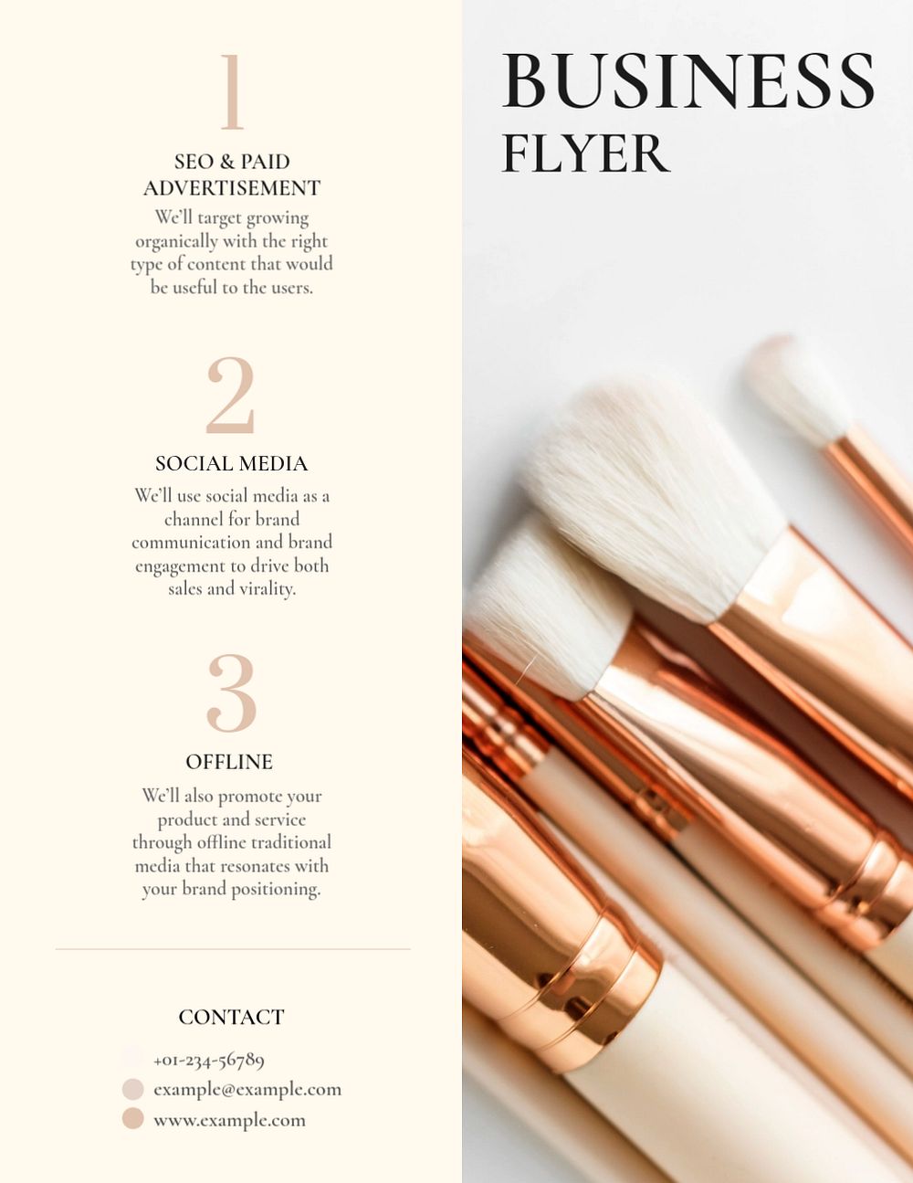 Aesthetic beauty business flyer template, editable design