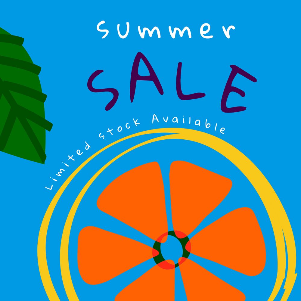 Summer sale Instagram ad template, editable carousel design