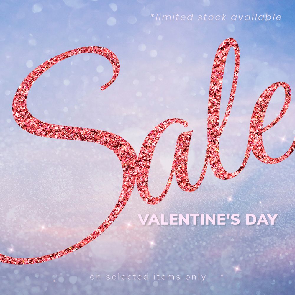 Valentine's day sale Facebook ad template, editable text